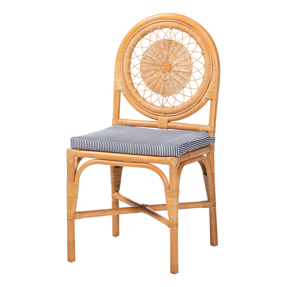 bali & pari - OberonDining Chair in Light Honey - Oberon-Rattan/Light Honey-Cushion-DC view 1