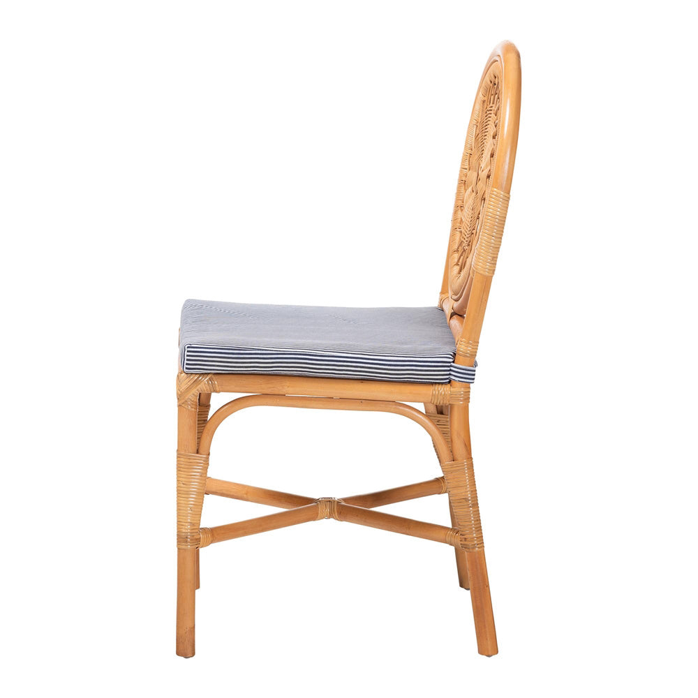 bali & pari - OberonDining Chair in Light Honey - Oberon-Rattan/Light Honey-Cushion-DC view 3