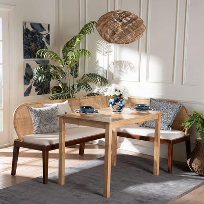 bali & pari - Okinawa Dining Set in Light Honey/Light Brown/White/Natural Brown - Okinawa-Light Honey/Light Brown-3PC Dining Set view 9