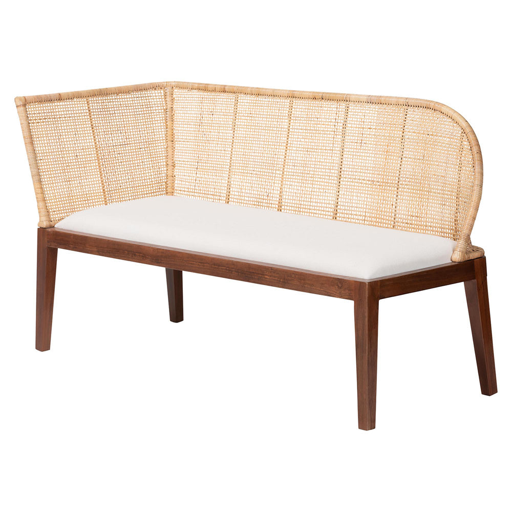 bali & pari - Okinawa Set of 2 Corner Benches in Light Honey/Light Brown/White - Okinawa-Light Honey/Light Brown-2PC Bench Set view 3