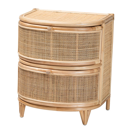 bali & pari - Oleta Nightstand in Natural Brown - WS017-Rattan-NS view 1