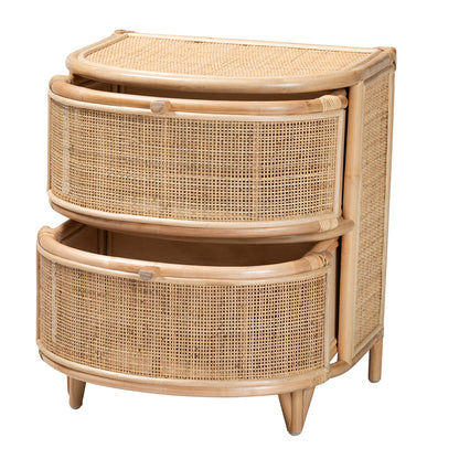 bali & pari - Oleta Nightstand in Natural Brown - WS017-Rattan-NS view 2