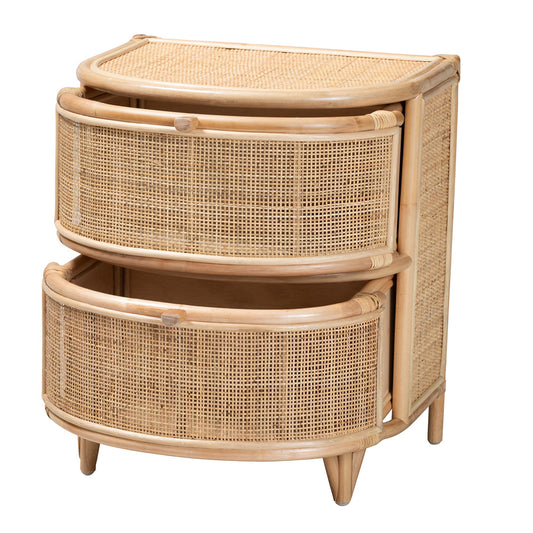 bali & pari - Oleta Nightstand in Natural Brown - WS017-Rattan-NS view 2