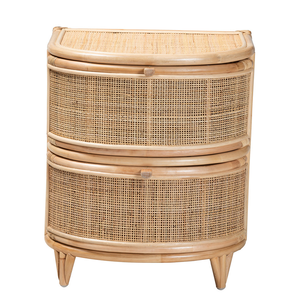 bali & pari - Oleta Nightstand in Natural Brown - WS017-Rattan-NS view 3