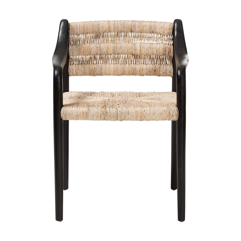 bali & pari - Onda Dining Chair in Black/Natural Brown - Onda-Black/Natural Abaca-Wooden-DC view 2