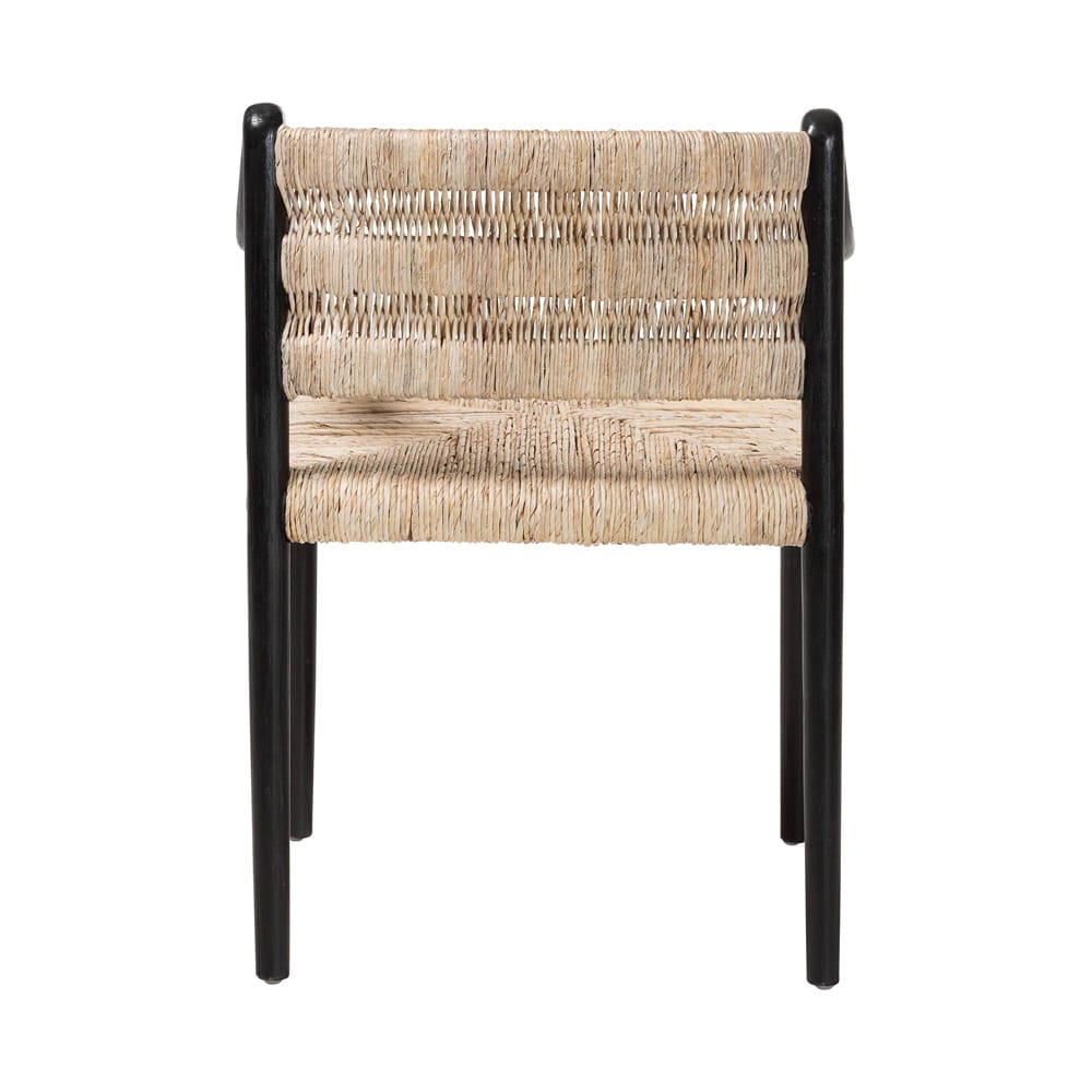 bali & pari - Onda Dining Chair in Black/Natural Brown - Onda-Black/Natural Abaca-Wooden-DC view 4
