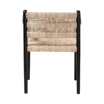 bali & pari - Onda Dining Chair in Black/Natural Brown - Onda-Black/Natural Abaca-Wooden-DC view 4