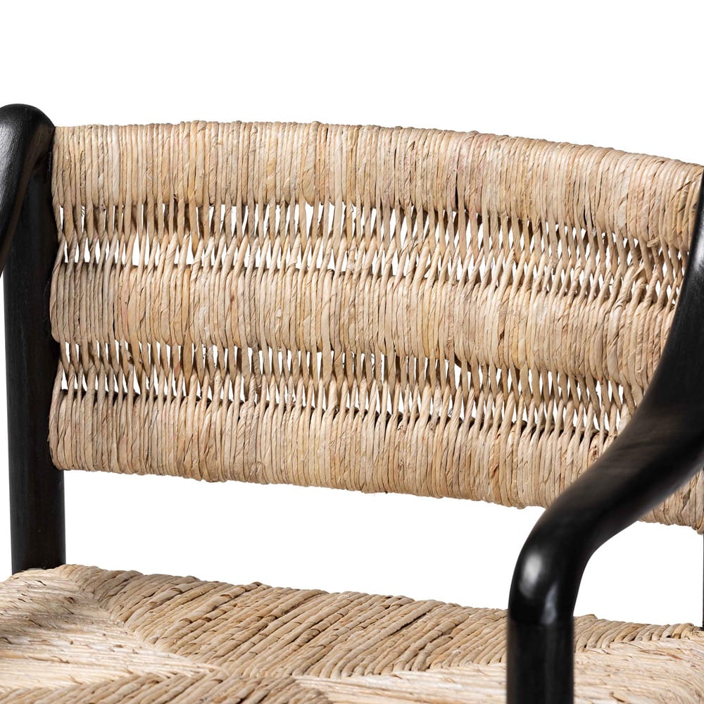 bali & pari - Onda Dining Chair in Black/Natural Brown - Onda-Black/Natural Abaca-Wooden-DC view 5