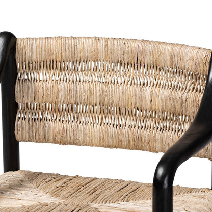 bali & pari - Onda Dining Chair in Black/Natural Brown - Onda-Black/Natural Abaca-Wooden-DC view 5
