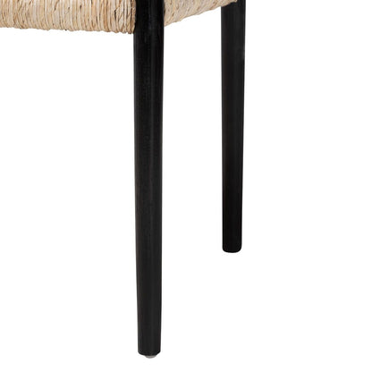 bali & pari - Onda Dining Chair in Black/Natural Brown - Onda-Black/Natural Abaca-Wooden-DC view 6