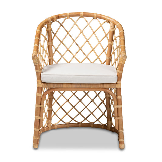 bali & pari - Orchard Dining Chair in White/Natural Brown - Orchard-Rattan-DC view 2