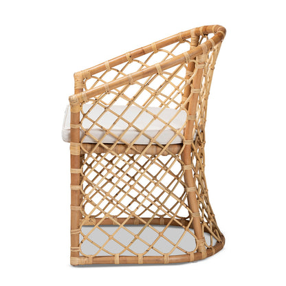 bali & pari - Orchard Dining Chair in White/Natural Brown - Orchard-Rattan-DC view 3