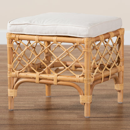 bali & pari - Orchard Ottoman in White/Natural Brown - Orchard-Rattan-Otto view 6