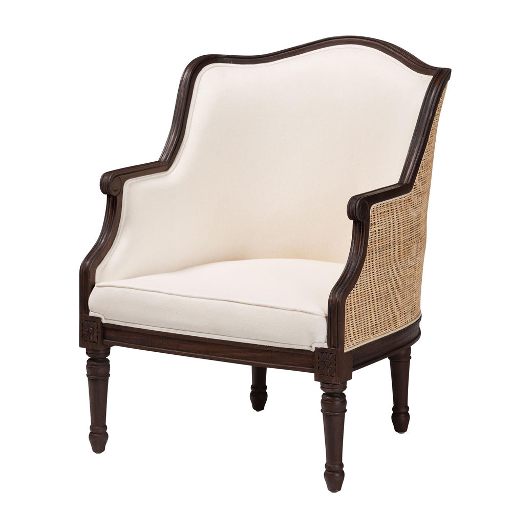 bali & pari - Ornella Chair in Beige/Dark Brown - SEA667-Dark wood-NAT03/White-F00 view 1