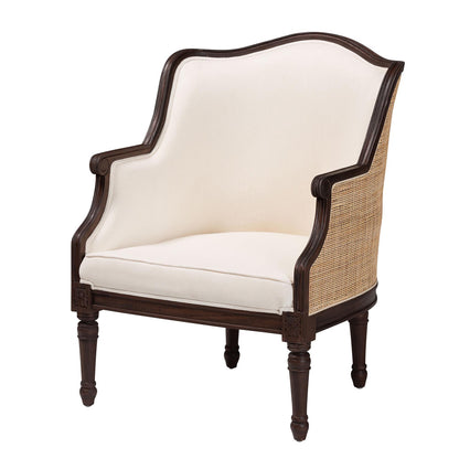 bali & pari - Ornella Chair in Beige/Dark Brown - SEA667-Dark wood-NAT03/White-F00 view 1