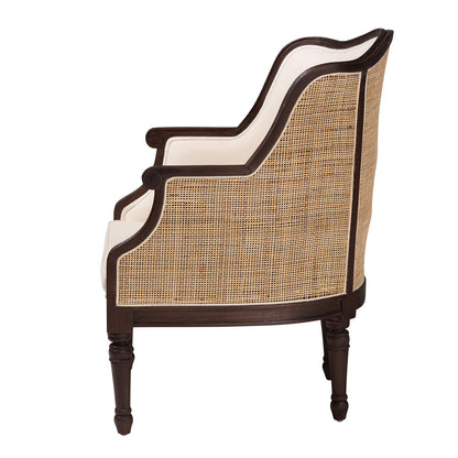 bali & pari - Ornella Chair in Beige/Dark Brown - SEA667-Dark wood-NAT03/White-F00 view 3