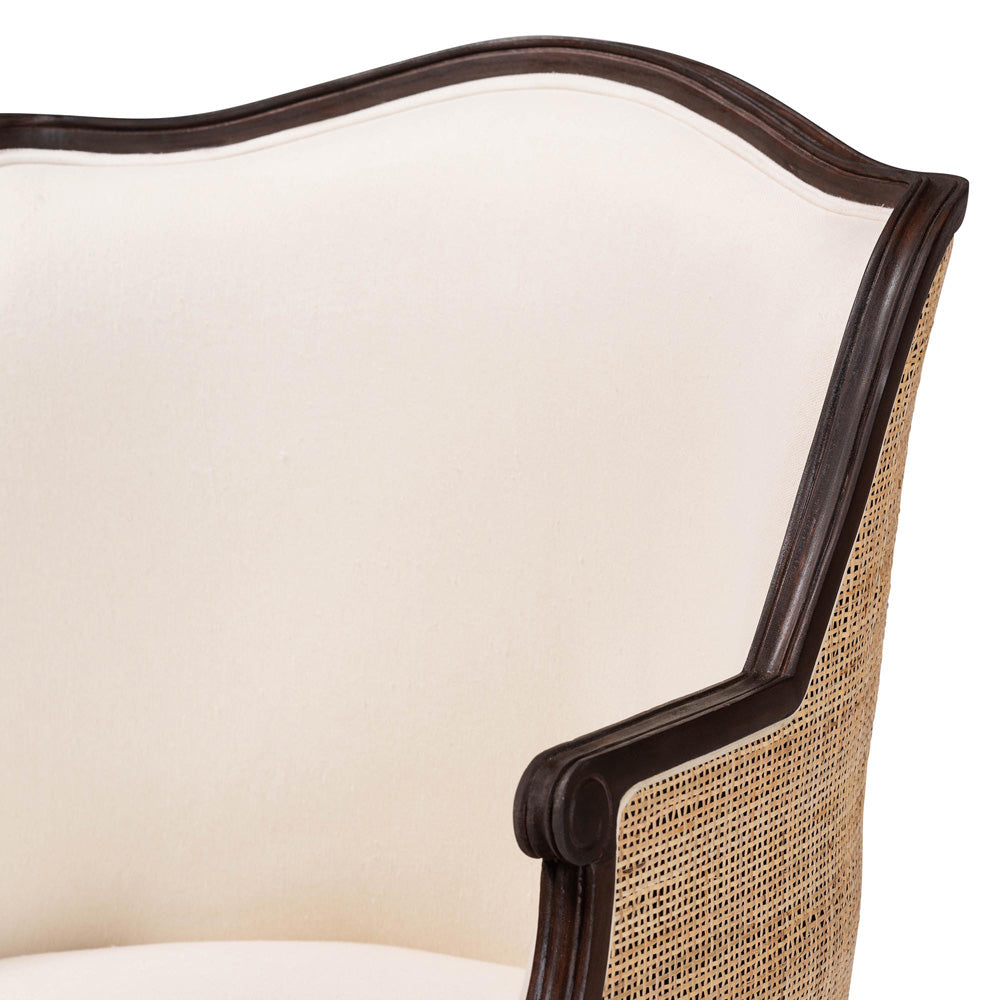 bali & pari - Ornella Chair in Beige/Dark Brown - SEA667-Dark wood-NAT03/White-F00 view 5