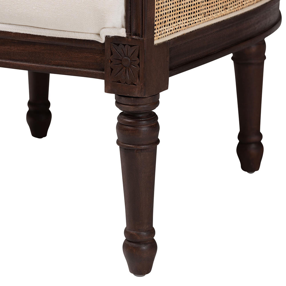 bali & pari - Ornella Chair in Beige/Dark Brown - SEA667-Dark wood-NAT03/White-F00 view 6