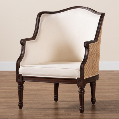 bali & pari - Ornella Chair in Beige/Dark Brown - SEA667-Dark wood-NAT03/White-F00 view 9