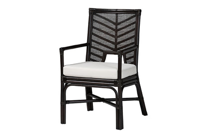 bali & pari - Oscar Dining Chair - Oscar-Rattan/Coffee Bean-Cushion-DC view 1