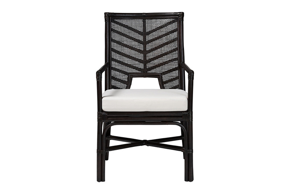 bali & pari - Oscar Dining Chair - Oscar-Rattan/Coffee Bean-Cushion-DC view 2