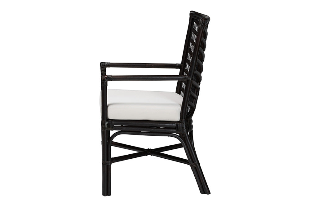 bali & pari - Oscar Dining Chair - Oscar-Rattan/Coffee Bean-Cushion-DC view 3