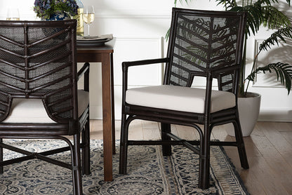 bali & pari - Oscar Dining Chair - Oscar-Rattan/Coffee Bean-Cushion-DC view 5