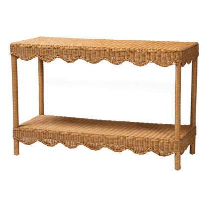 bali & pari - Oteria Console Table in Light Honey - Palm Short-Light Honey Rattan-Console Table view 1