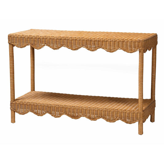bali & pari - Oteria Console Table in Light Honey - Palm Short-Light Honey Rattan-Console Table view 1