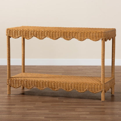 bali & pari - Oteria Console Table in Light Honey - Palm Short-Light Honey Rattan-Console Table view 8