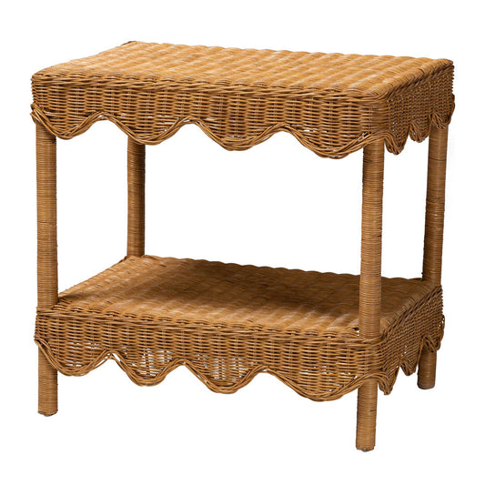 bali & pari - Oteria Side Table in Light Honey - Palm Short-Light Honey Rattan-Side Table view 1
