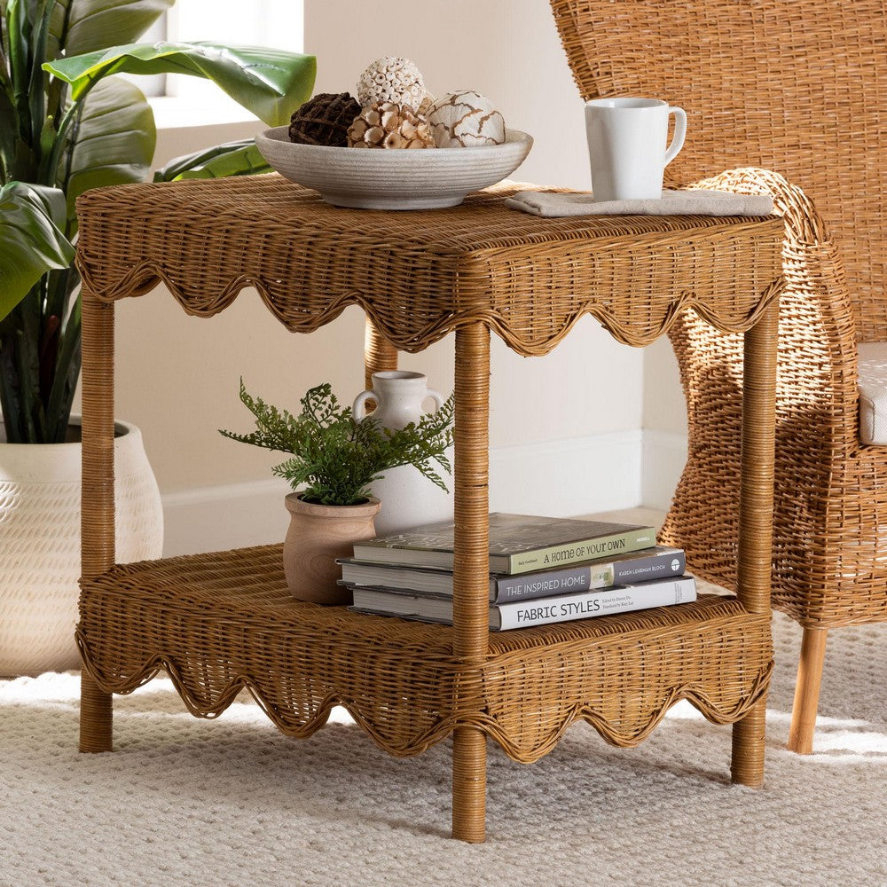 bali & pari - Oteria Side Table in Light Honey - Palm Short-Light Honey Rattan-Side Table view 7