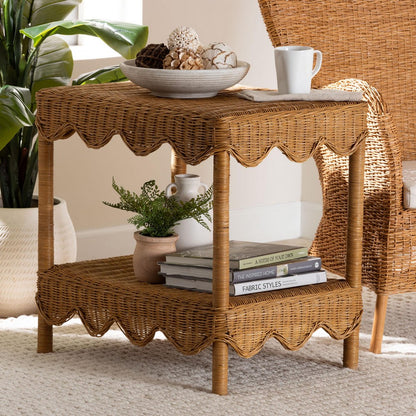 bali & pari - Oteria Side Table in Light Honey - Palm Short-Light Honey Rattan-Side Table view 7
