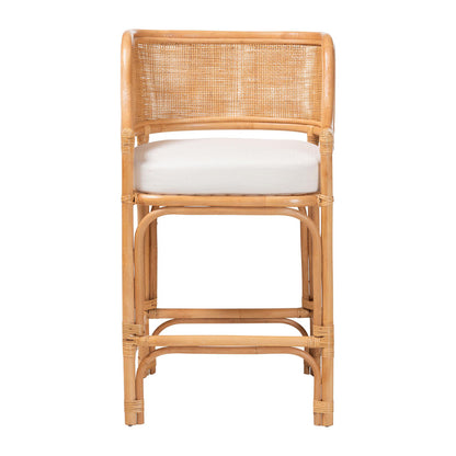bali & pari - OttisCounter Stool in Light Honey - Ottis-Rattan/Light Honey-Cushion-CS view 2