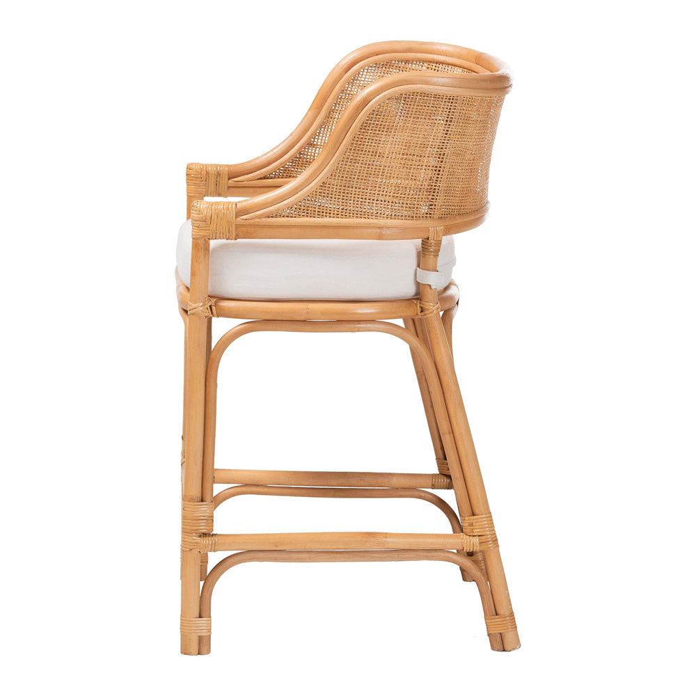 bali & pari - OttisCounter Stool in Light Honey - Ottis-Rattan/Light Honey-Cushion-CS view 3