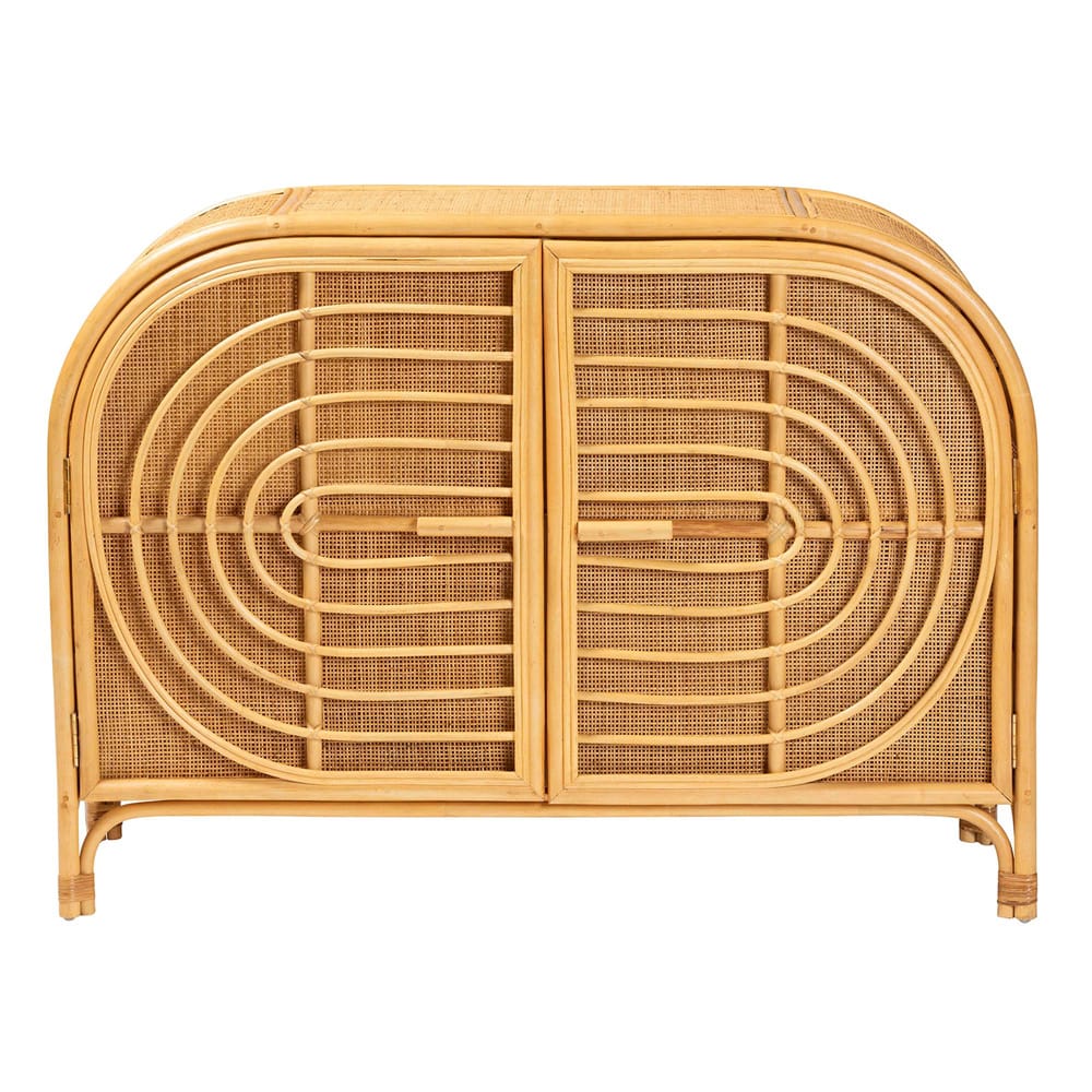 bali & pari - Ovalet Storage Cabinet in Natural Brown - Ovalet-Rattan-Cabinet view 3