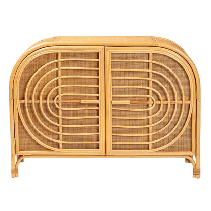 bali & pari - Ovalet Storage Cabinet in Natural Brown - Ovalet-Rattan-Cabinet view 3