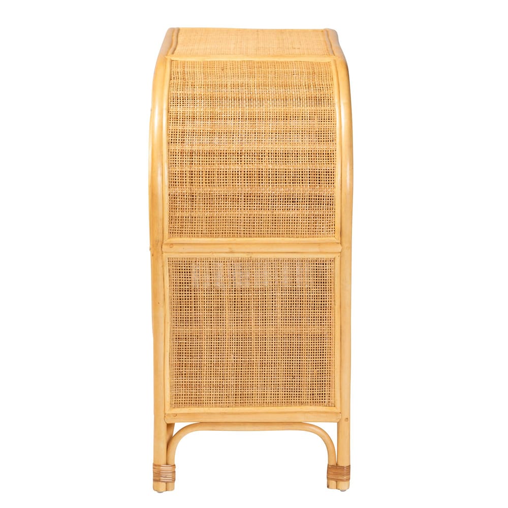 bali & pari - Ovalet Storage Cabinet in Natural Brown - Ovalet-Rattan-Cabinet view 4