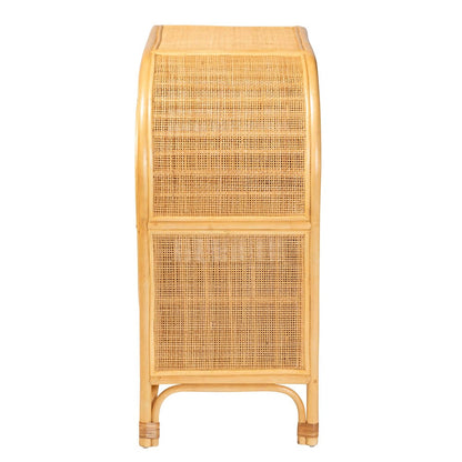 bali & pari - Ovalet Storage Cabinet in Natural Brown - Ovalet-Rattan-Cabinet view 4