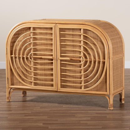 bali & pari - Ovalet Storage Cabinet in Natural Brown - Ovalet-Rattan-Cabinet view 9