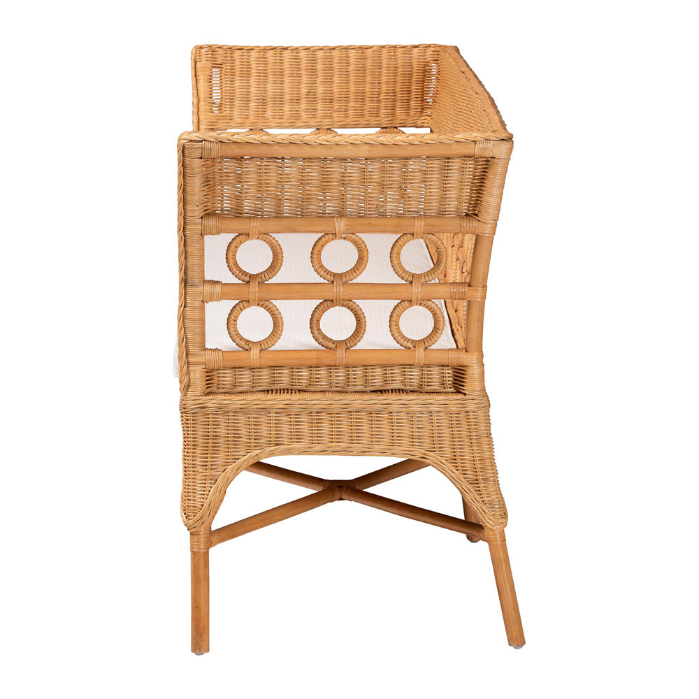 bali & pari - Oxford Dining Bench in Light Honey - Oxford-Light Honey Rattan-Arm-Bench view 3