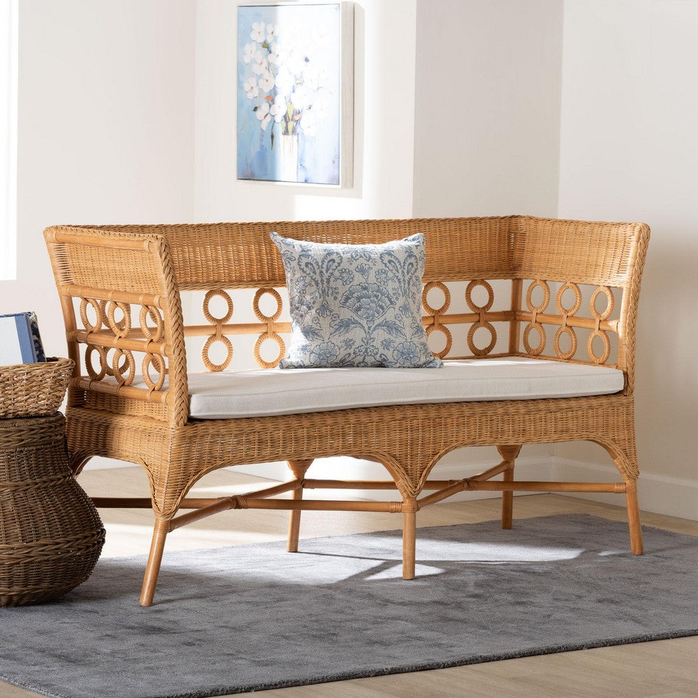 bali & pari - Oxford Dining Bench in Light Honey - Oxford-Light Honey Rattan-Arm-Bench view 8