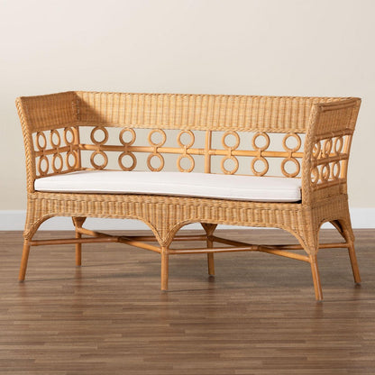 bali & pari - Oxford Dining Bench in Light Honey - Oxford-Light Honey Rattan-Arm-Bench view 9