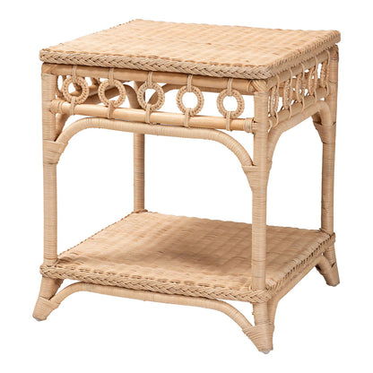 bali & pari - Oxford End Table in Natural Brown - WS119-Natural-Rattan-ET view 1