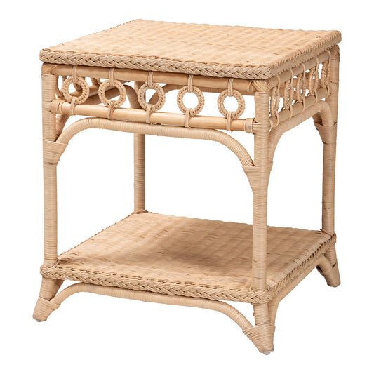 bali & pari - Oxford End Table in Natural Brown - WS119-Natural-Rattan-ET view 1