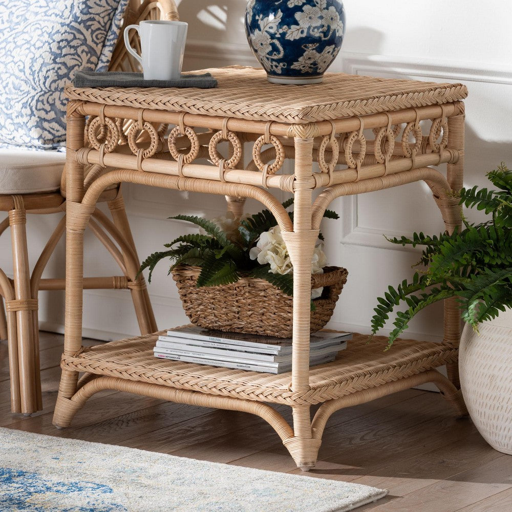 bali & pari - Oxford End Table in Natural Brown - WS119-Natural-Rattan-ET view 6