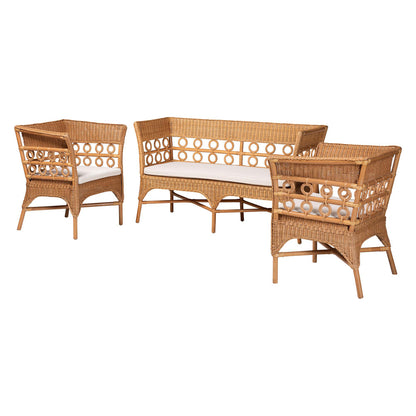 bali & pari - Oxford Living Room Set in Light Honey - Oxford-Light Honey Rattan-3PC Set view 1