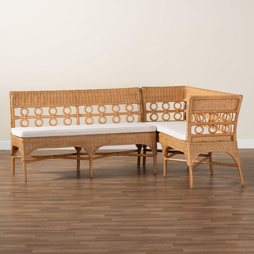 bali & pari - Oxford Set of 2 Corner Benches in Light Honey - Oxford-Light Honey Rattan-2PC Bench Set view 8
