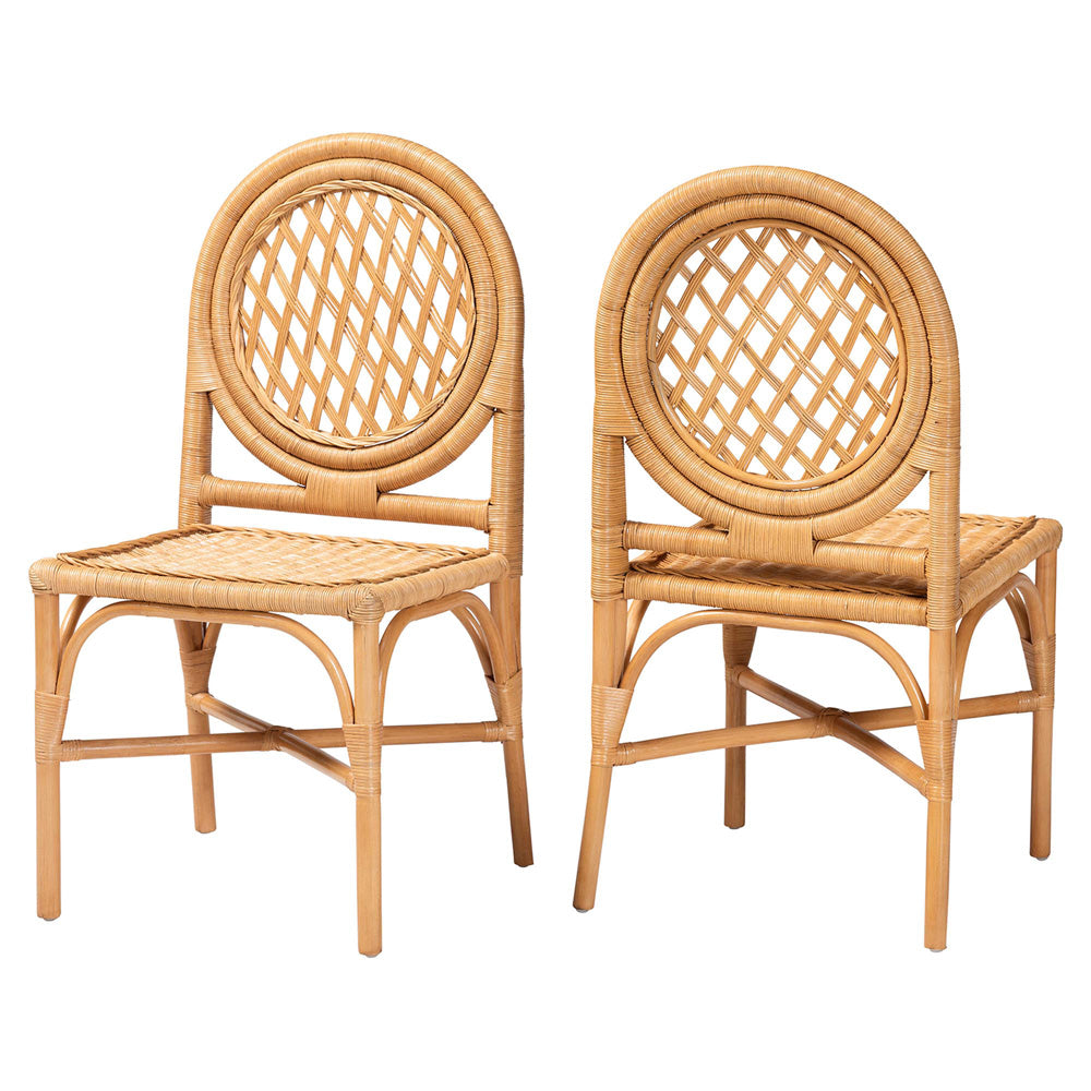 bali & pari - Oxford Set of 2 Dining Chairs in Light Honey - Oxford-Light Honey Rattan-DC view 1