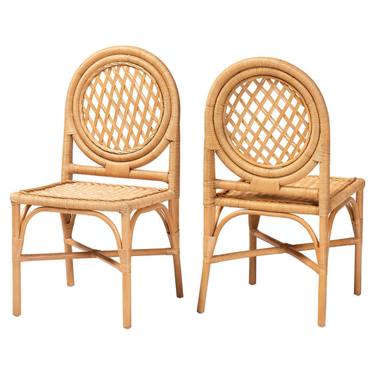 bali & pari - Oxford Set of 2 Dining Chairs in Light Honey - Oxford-Light Honey Rattan-DC view 1